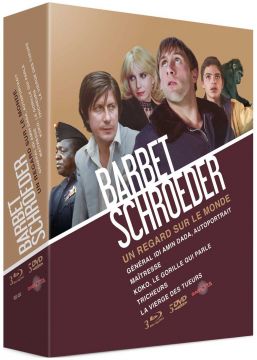 Coffret Barbet Schroeder : Un regard sur le monde (3 Blu-ray + 5 DVD : Général Idi Amin Dada, autoportrait + Maîtresse + Koko, le gorille qui parle + Tricheurs + La vierge des tueurs)